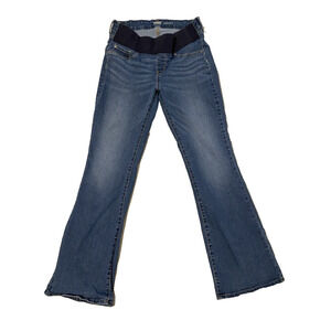 Levi Strauss Signature Womens Jeans Maternity Bootcut Size Large Dark Denim